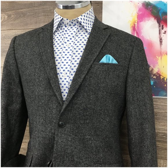 Pronto Uomo Mens Blazer Sport Coat Two Button‎ Casual Jacket Size 40R Tweed Suit - Picture 2 of 13